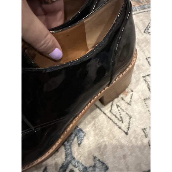 louise et cie shoes Oxfords Black Shinny Patten Leather Size 5.5 - Picture 4 of 10
